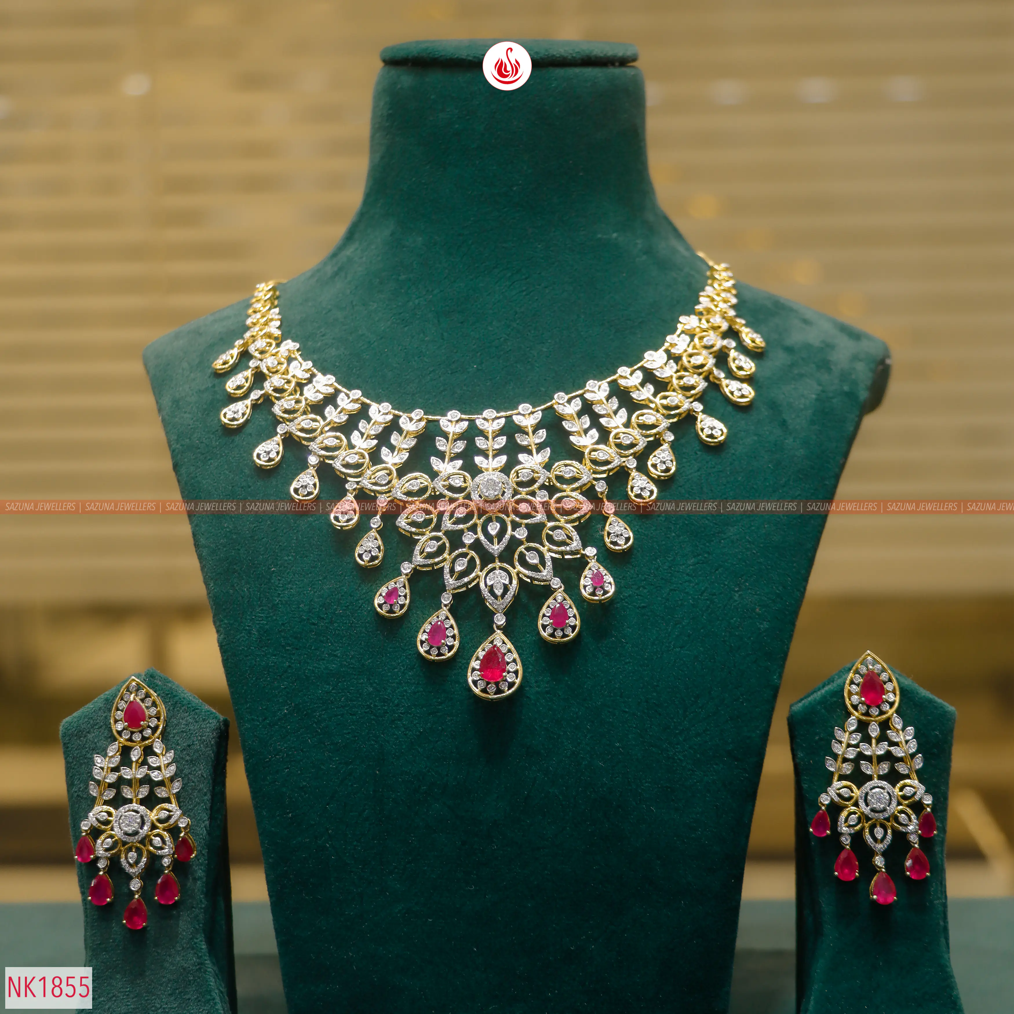 Sazuna Tarini Ruby Diamond Necklace
