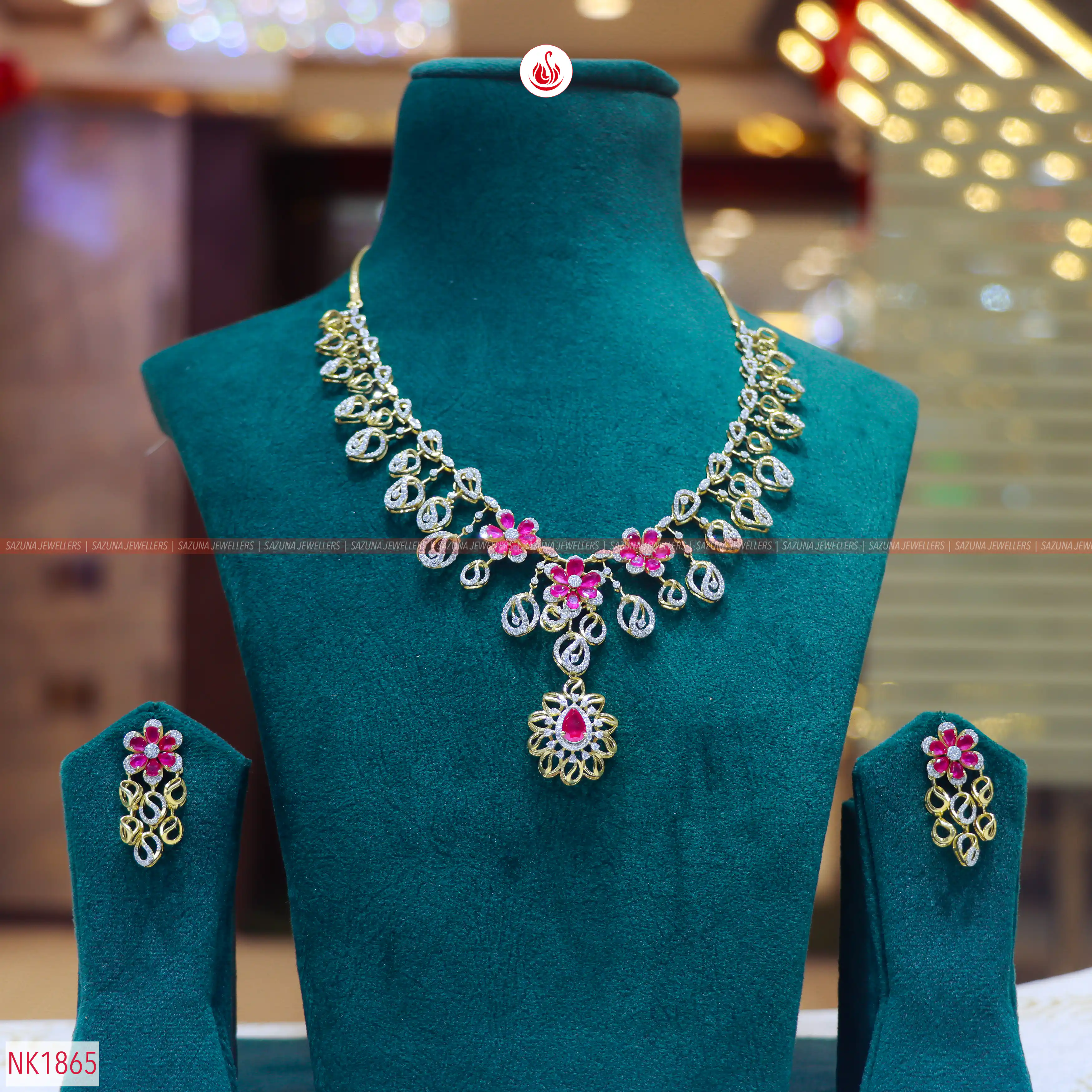Sazuna Lekha Ruby Diamond Necklace