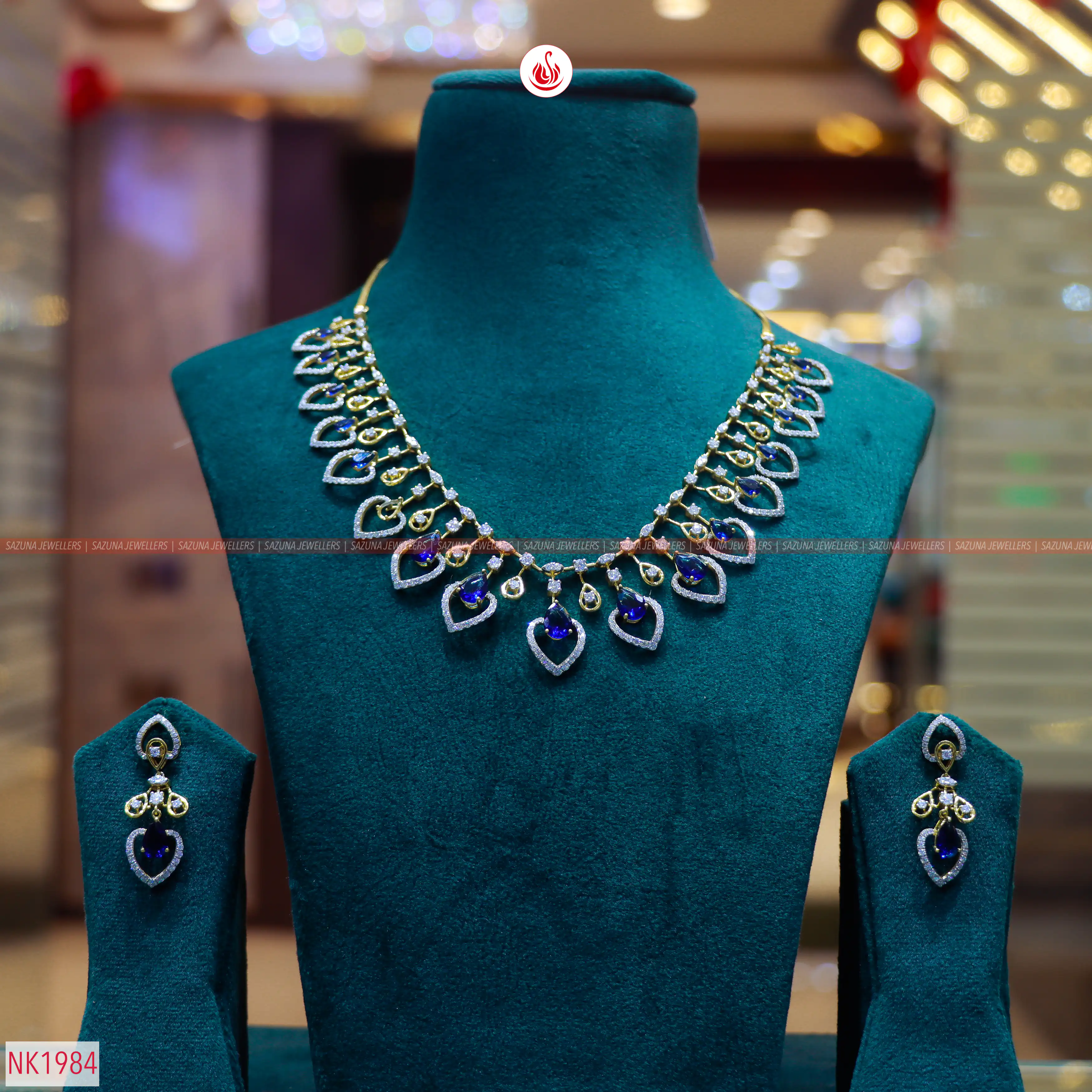 Sazuna Ketaki Blue Sapphire Diamond Necklace