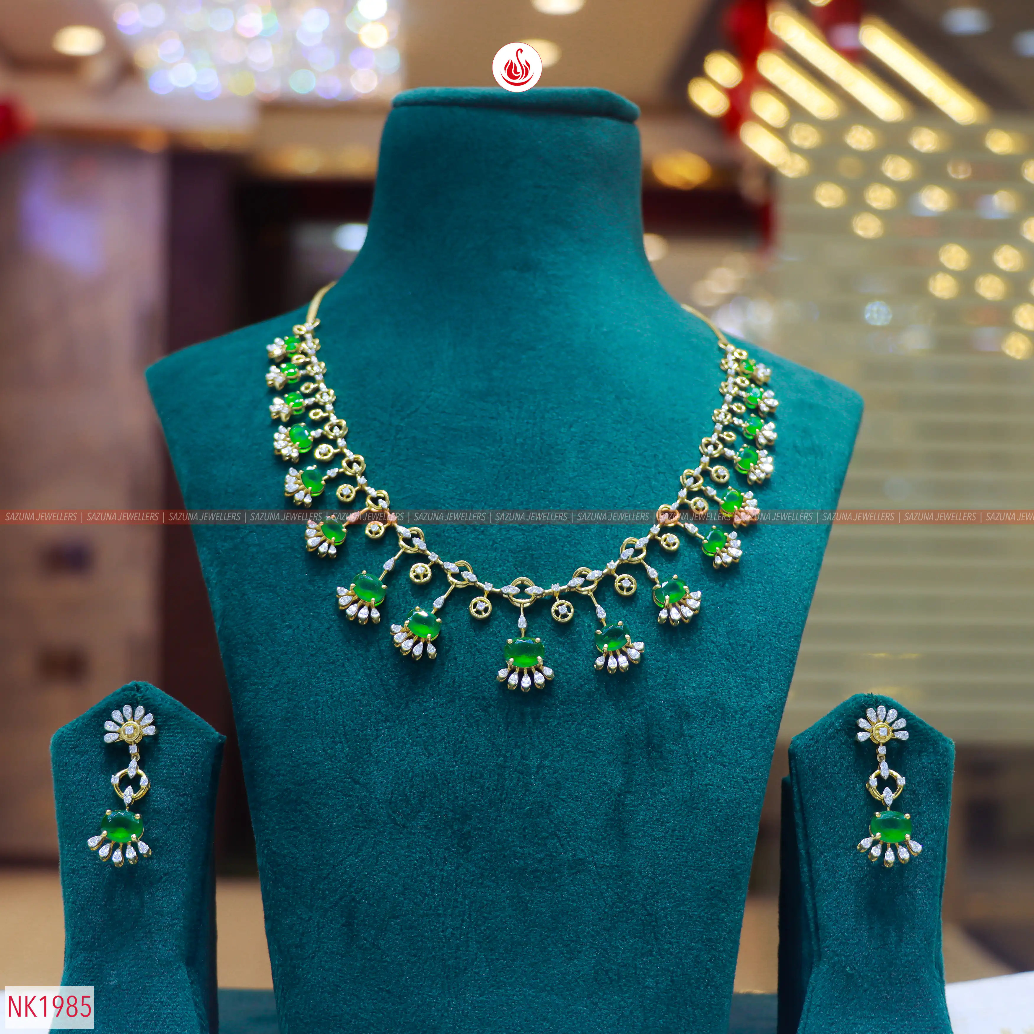 Sazuna Ojasvi Emerald Diamond Necklace