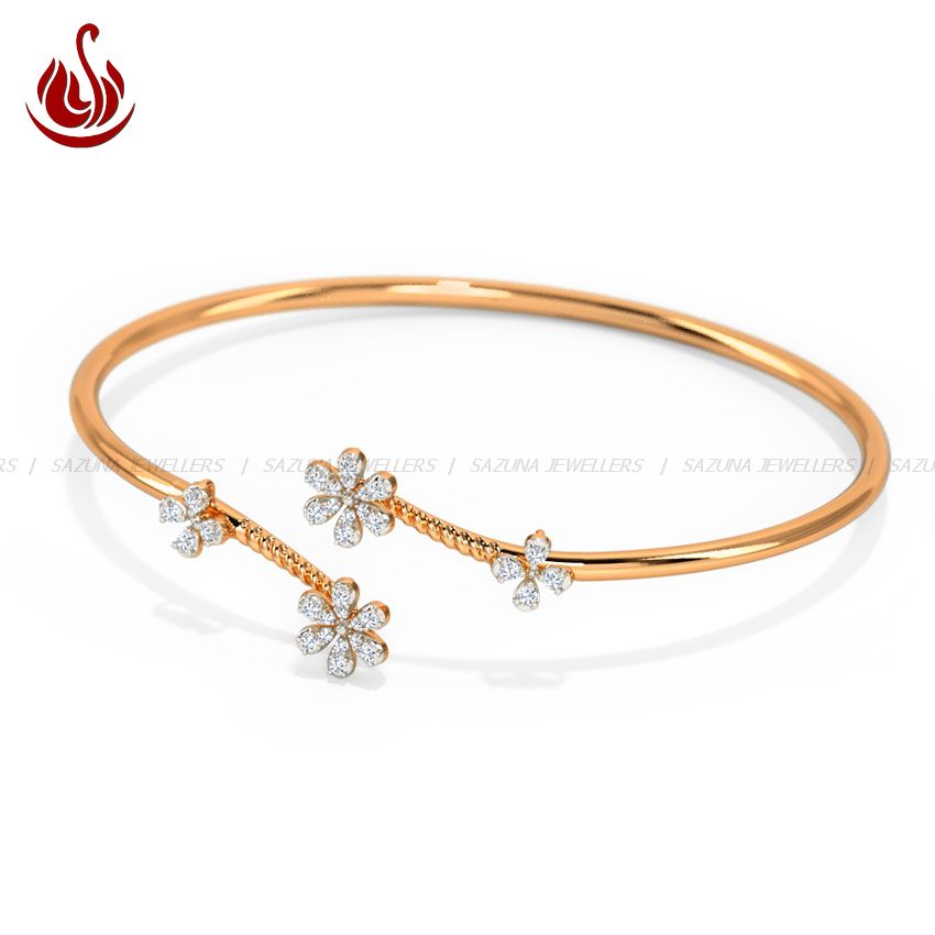 Sazuna Jewellers Alphabet M Charm Diamond Bracelet For Women - 1